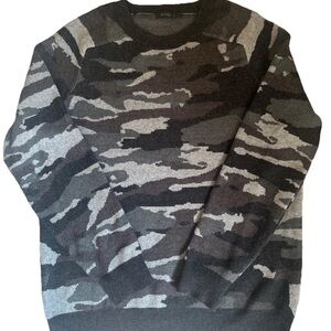 Truth By Republic Gray CAMO Camouflage Pullover SWEATER Men Size L *SOFT*
